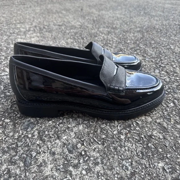 Rockport Kacey Penny Loafer Women's 9.5 Black Patent Faux And Leather Upper Shoe - Picture 4 of 11